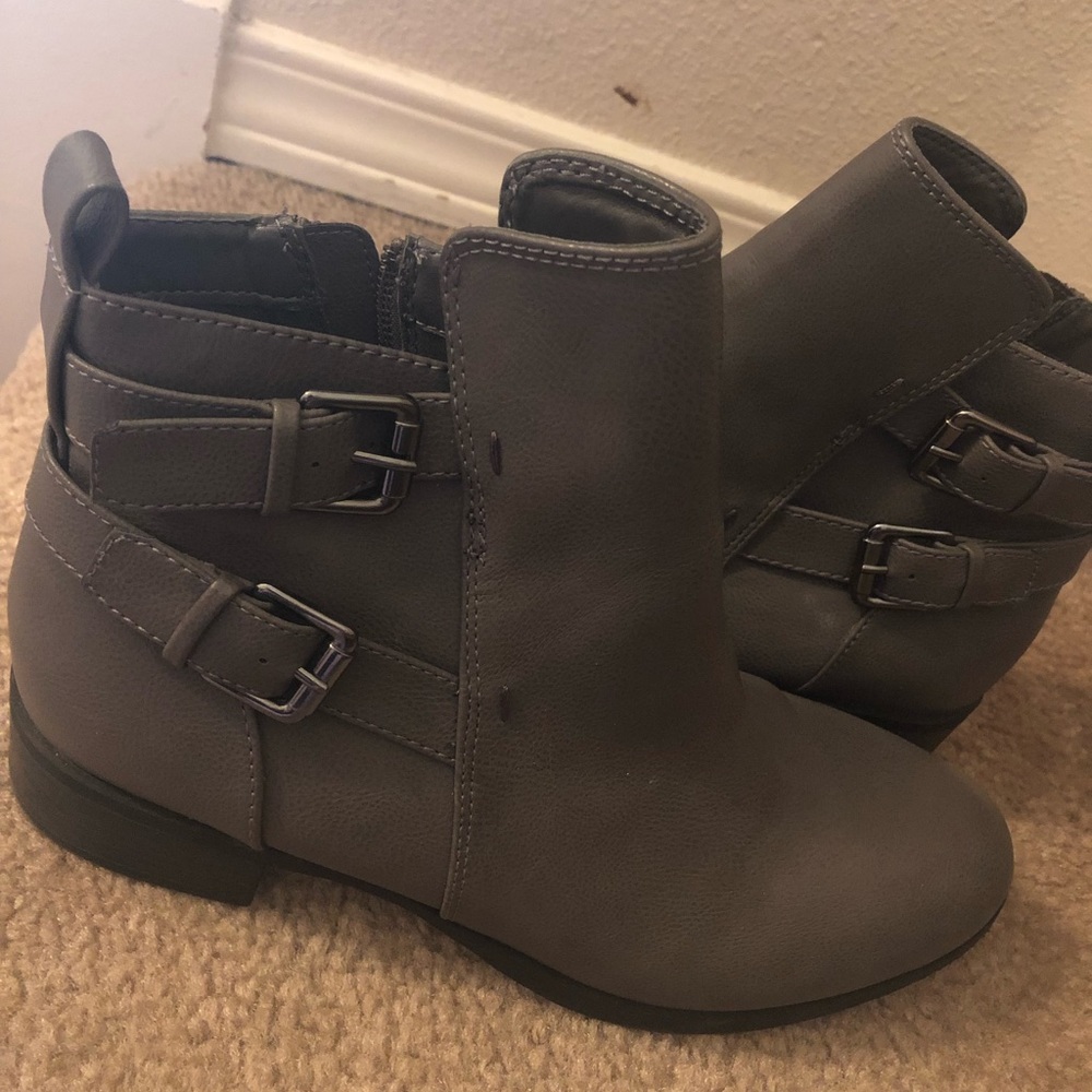 Grey ankle boots